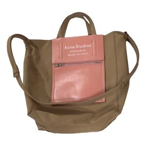 Acne Studios Tan and Pink Tote Bag